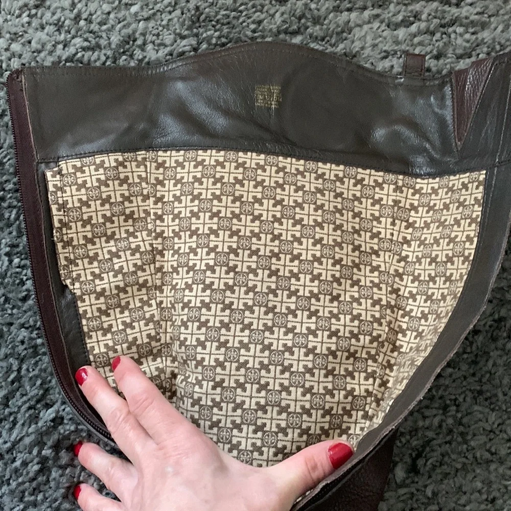 Tory Burch Logo Riding Boots - Picture 9 of 10